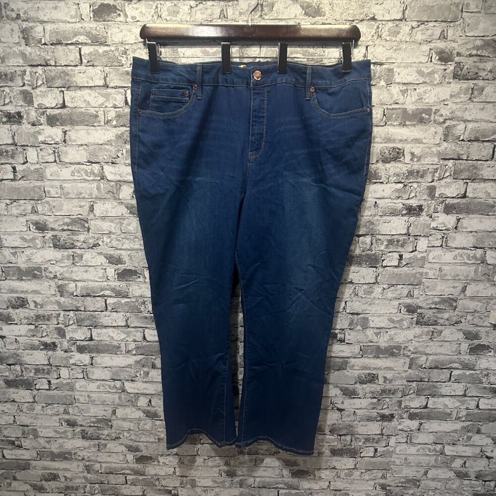 EUC Seven7 Women's Mid Rise Ankle Boot Jeans  Blue Size 24 W